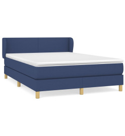 Lit à sommier tapissier avec matelas Bleu 140x200 cm Tissu