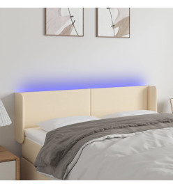 Tête de lit à LED Crème 147x16x78/88 cm Tissu
