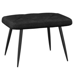 Chaise de relaxation avec tabouret Noir Tissu