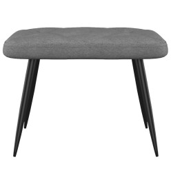 Chaise de relaxation avec tabouret Gris foncé Tissu