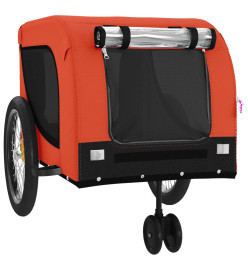 Remorque de vélo pour chien orange et noir tissu oxford et fer