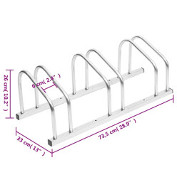 Porte-vélos pour 3 vélos acier galvanisé