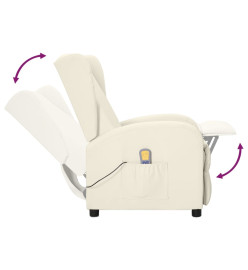 Fauteuil de massage à oreilles crème similicuir