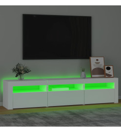 Meuble TV avec lumières LED Blanc 180x35x40 cm