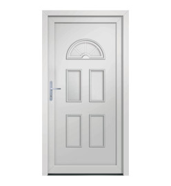 Porte d'entrée blanc 88x208 cm PVC