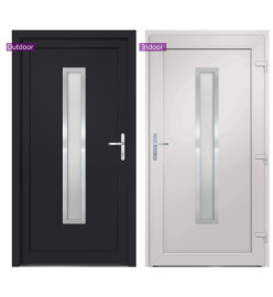 Porte d'entrée anthracite 98x190 cm PVC