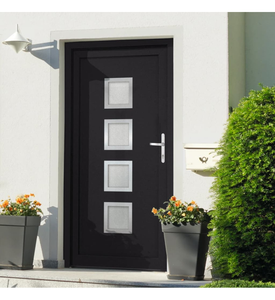 Porte d'entrée anthracite 88x200 cm PVC