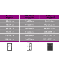 Porte d'entrée Blanc 88x200 cm PVC