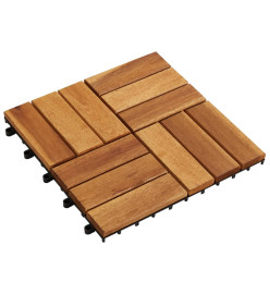 Kit tuiles de plancher en acacia 30 x 30 cm 20 pcs