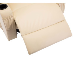 Fauteuil à bascule de massage Crème Similicuir