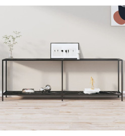 Table console Noir 220x35x75,5 cm Verre trempé