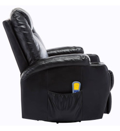 Fauteuil à bascule de massage Noir Similicuir