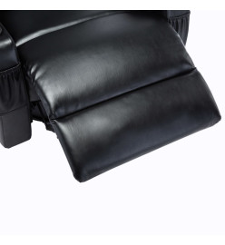 Fauteuil à bascule de massage Noir Similicuir