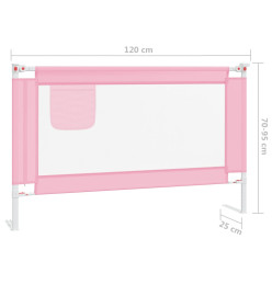 Barrière de sécurité de lit d'enfant Rose 120x25 cm Tissu