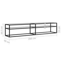 Meuble TV Transparent 200x40x40,5 cm Verre trempé