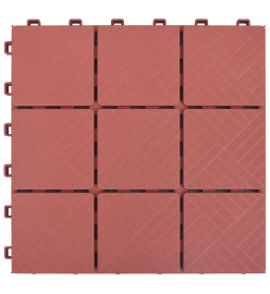 Carreaux de terrasse 10 pcs Rouge 30,5x30,5 cm Plastique