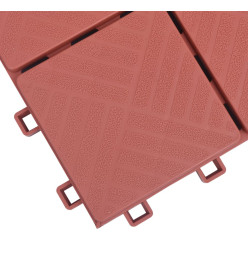 Carreaux de terrasse 10 pcs Rouge 30,5x30,5 cm Plastique