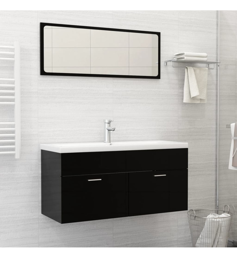 Lavabo encastré avec robinet 101x39x18 cm Céramique Blanc