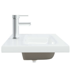 Lavabo encastré avec robinet 101x39x18 cm Céramique Blanc