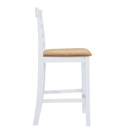 Set table et 4 chaises de bar en bois coloris blanc