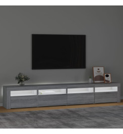 Meuble TV avec lumières LED Sonoma gris 240x35x40 cm