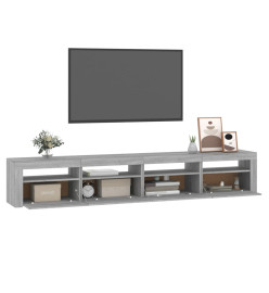 Meuble TV avec lumières LED Sonoma gris 240x35x40 cm