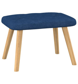 Chaise de relaxation avec tabouret Bleu Tissu