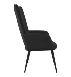 Chaise de relaxation Noir Velours et PVC