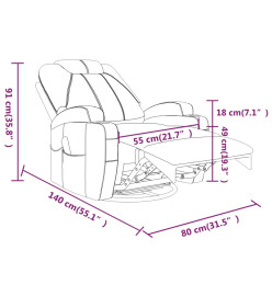 Fauteuil à bascule de massage Anthracite Similicuir