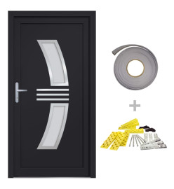 Porte d'entrée anthracite 98x208 cm PVC