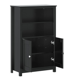 Armoire de salle de bain BERG noir 69,5x34x110 cm pin massif