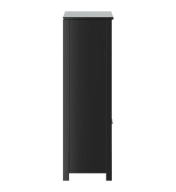 Armoire de salle de bain BERG noir 69,5x34x110 cm pin massif