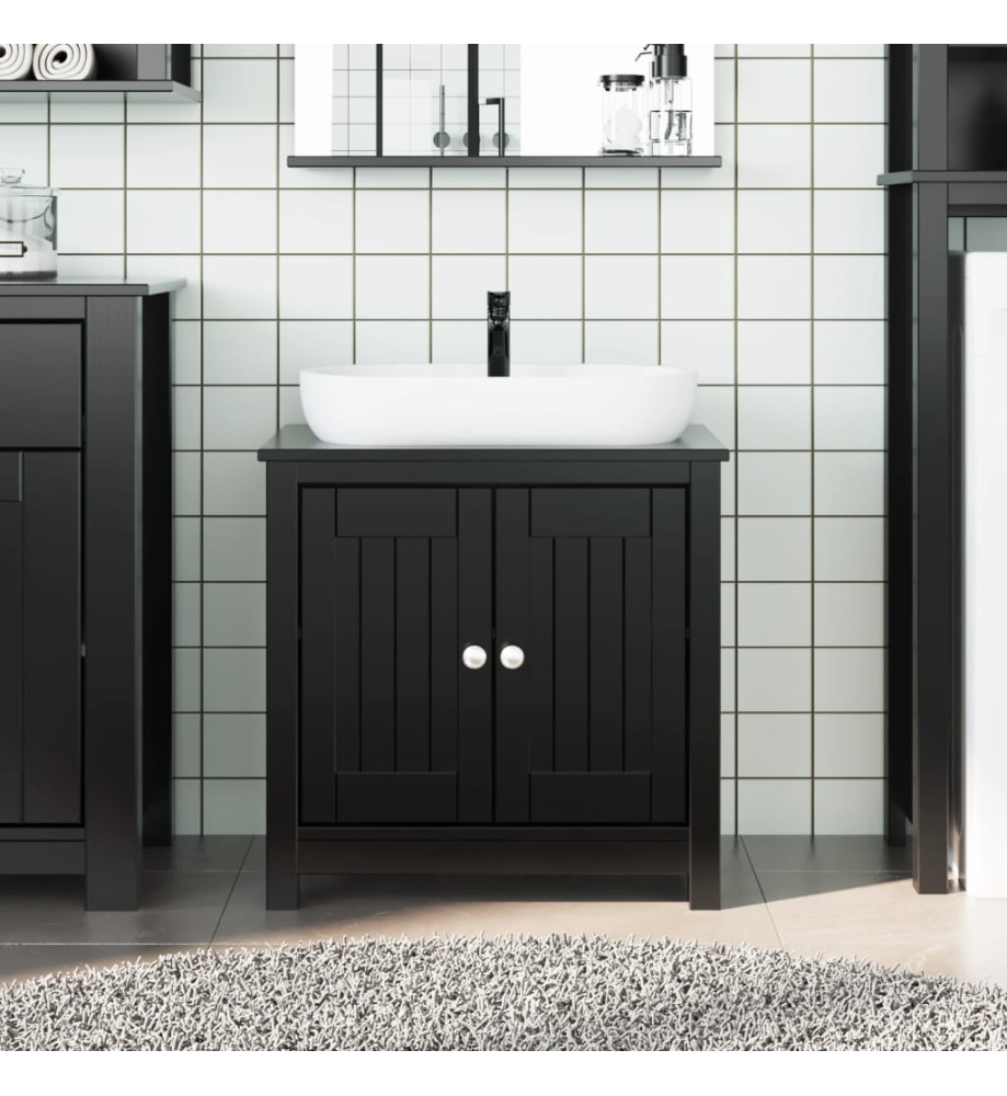 Meuble de salle de bain BERG noir 60x34x59 cm bois pin massif