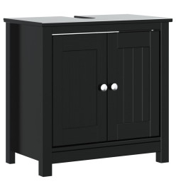 Meuble de salle de bain BERG noir 60x34x59 cm bois pin massif