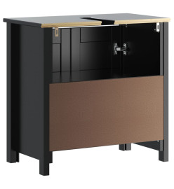 Meuble de salle de bain BERG noir 60x34x59 cm bois pin massif