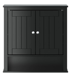 Armoire murale de salle de bain BERG noir bois massif