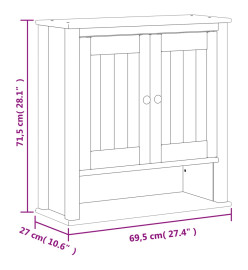 Armoire murale de salle de bain BERG noir bois massif