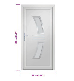 Porte d'entrée Blanc 98x208 cm PVC