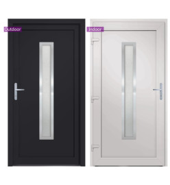 Porte d'entrée anthracite 98x208 cm PVC