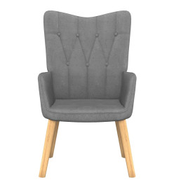 Chaise de relaxation avec tabouret Gris foncé Tissu