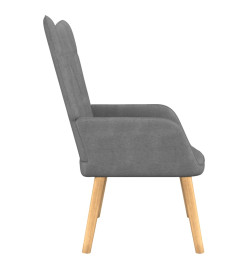 Chaise de relaxation avec tabouret Gris foncé Tissu