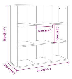 Armoire à livres Sonoma gris 98x30x98 cm