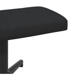 Chaise de relaxation avec tabouret Noir Tissu