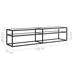 Meuble TV Transparent 180x40x40,5 cm Verre trempé