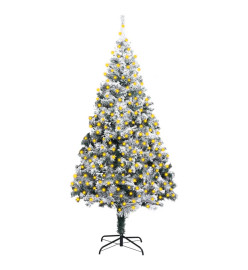 Sapin de Noël artificiel LED et flocons de neige Vert 300 cm