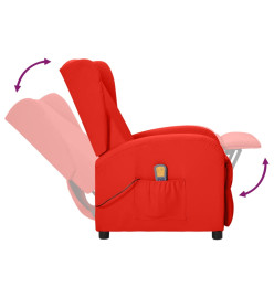 Fauteuil de massage à oreilles rouge similicuir