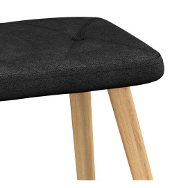 Chaise de relaxation avec tabouret Noir Tissu