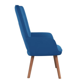 Chaise de relaxation Bleu Velours