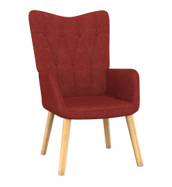 Chaise de relaxation avec tabouret Rouge bordeaux Tissu