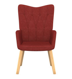 Chaise de relaxation avec tabouret Rouge bordeaux Tissu